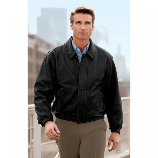 Port Authority® - Leather Bomber Jacket